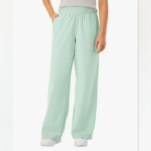 Mint Green Wide-Leg Pants Members Mark Womens Size XL (16-18) NWT